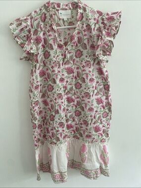 Islapayal Floral Floral Ruffle Tiered Botanical Dress Medium